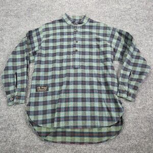 The Vermont Flannel Co Pullover Button Medium Red Green Plaid Made USA Mens XS